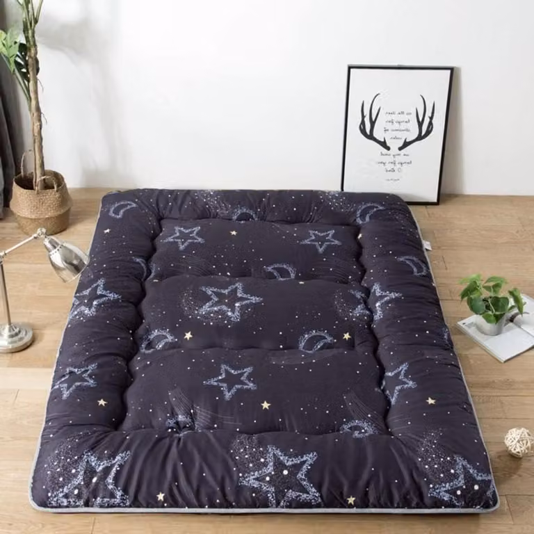 Opvouwbare Futon Topper Vloermat voor Volwassenen - Maan Ster - 100 x 200 cm