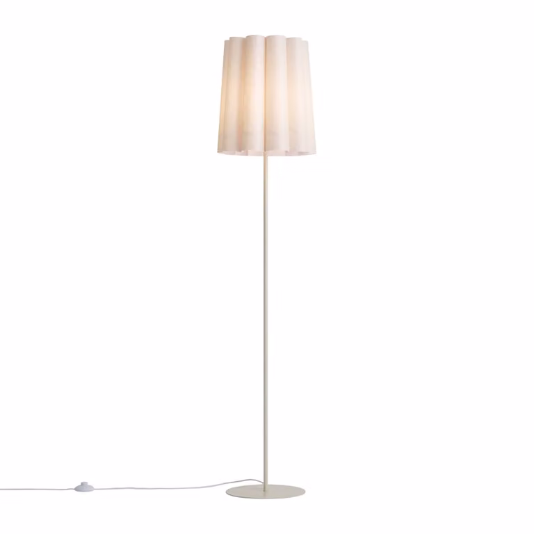 Qazqa Japandi vloerlamp beige met stoffen kap en metalen voet, Hoogte: 160 cm