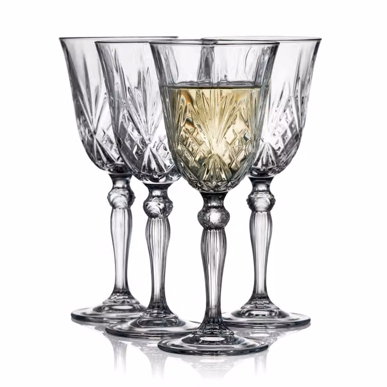 Lyngby Glas Melodia witwijnglas 21 cl 4-pack Kristal