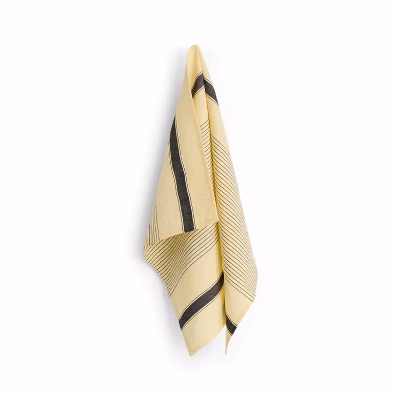 HAY Linear gestreepte keukenhanddoek - Soft yellow - 52 x 80 cm
