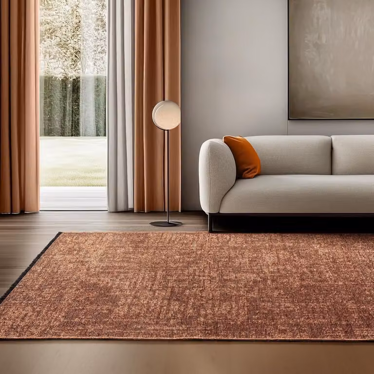 Katoenen Chenille Vloerkleed - Boho Kilim Look - Terracotta - 120 x 170 cm