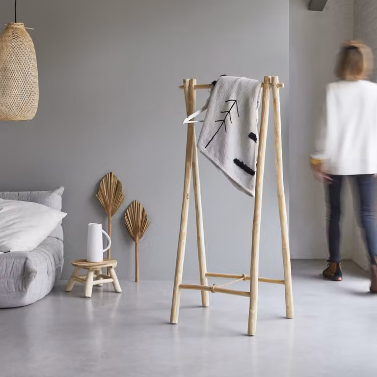 Tikamoon Kledingrek van Massief Teakhout - Bruin/Beige