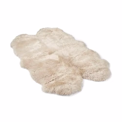 Sheepskin House Merino Vierdubbele Schapenvacht Langharig Beige 170 x 110 cm