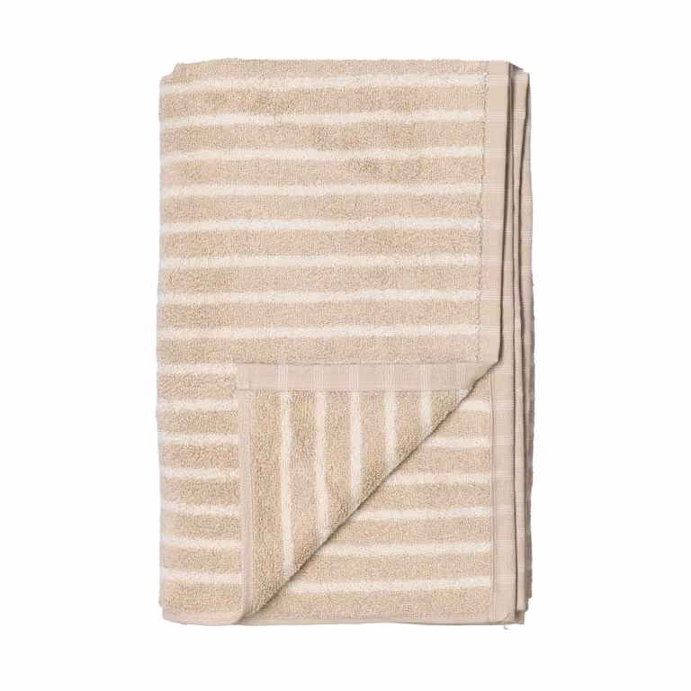 Scandi Living Drift badhanddoek voor volwassenen Beige-wit 100 x 150 cm