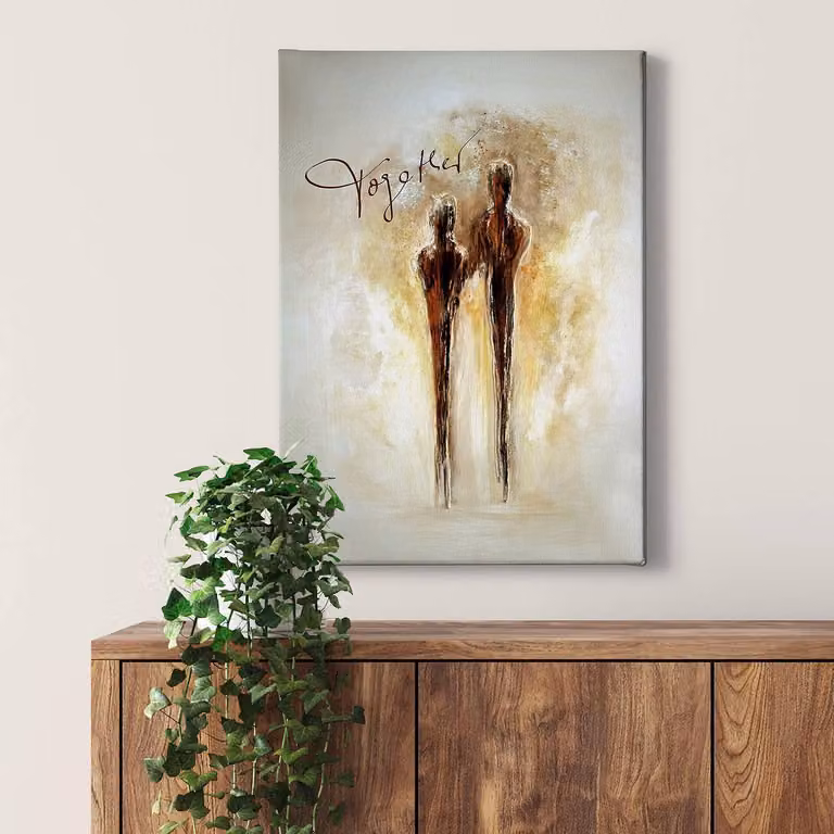 home24 Together Gold abstracte wanddecoratie goud, 50 x 70 cm