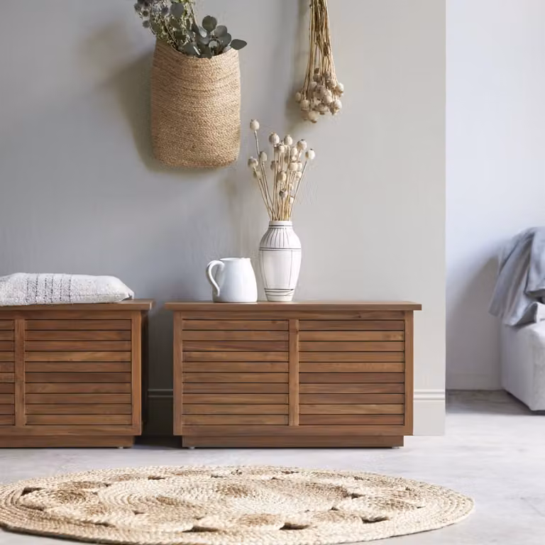 Tikamoon Loggia massief acaciahout kist - Bruin - B: 80 cm, D: 45 cm, H: 40 cm
