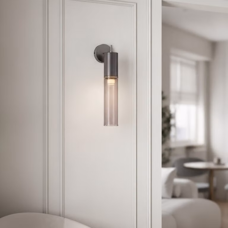 Lyora Design wandlamp Brielle antraciet met mokka glas