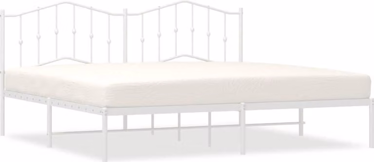 vidaXL Bedframe met hoofdeinde, metaal, wit, 193 x 203 cm