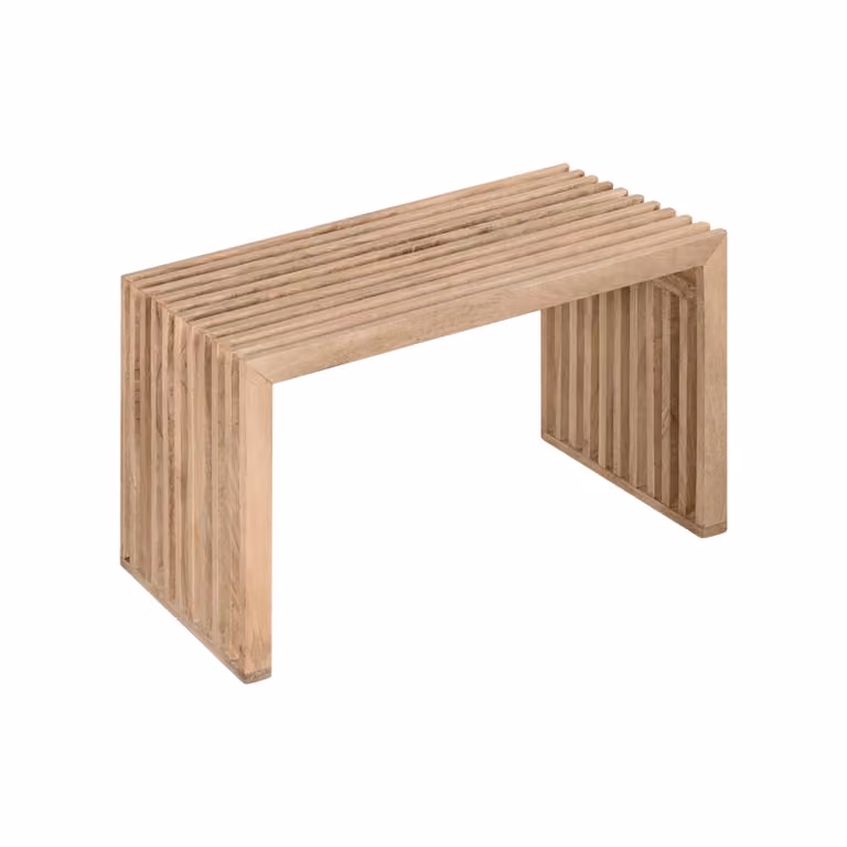 Lewis & Loft Halbankje Lexi - Naturel - FSC gecertificeerd mangohout - B/D/H: 73 x 35 x 43 cm