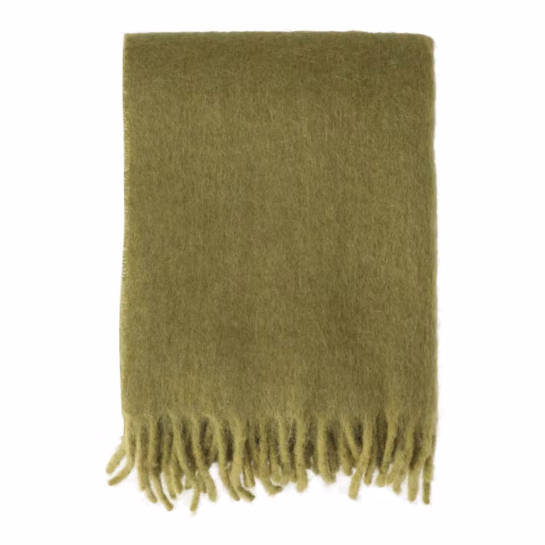 Scandi Living Dune mohair plaid Olive 130 x 170 cm