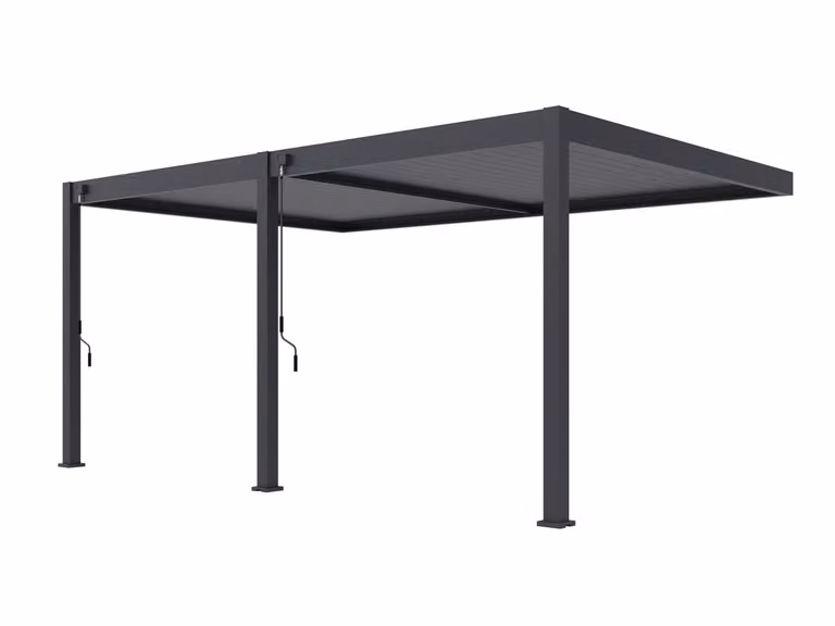 Kees Smit Tuinmeubelen Cedrino Muur Pergola Anthraciet Aluminium B: 530 cm, D: 360 cm, H: 255 cm