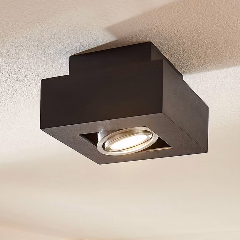 Arcchio Vince moderne plafondspot zwart aluminium dimbaar GU10