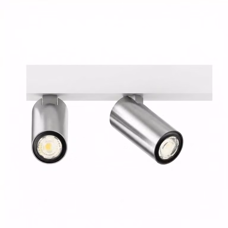 Lyora 2-lichts opbouwspot Tevo Mini wit met chroom