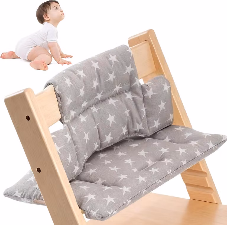 Zacht katoenen zitkussen voor kinderstoel en Stokke Tripp Trapp