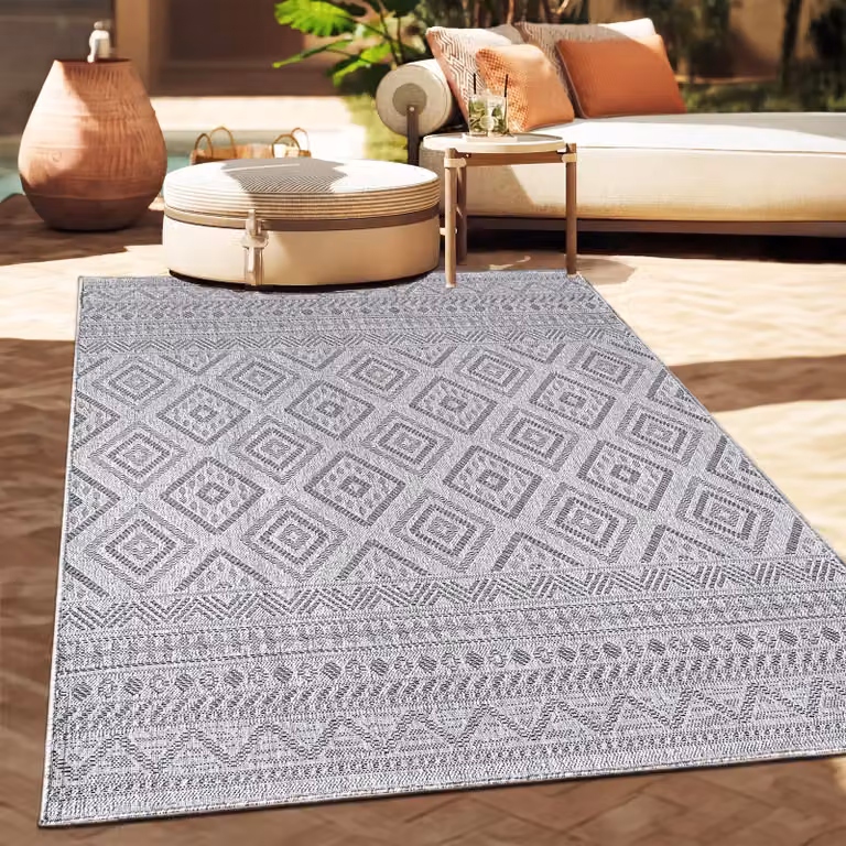 Paco Home Buitenkleed Boho Etnisch Geometrisch Plat Geweven Breedte: 240 cm, Lengte: 340 cm