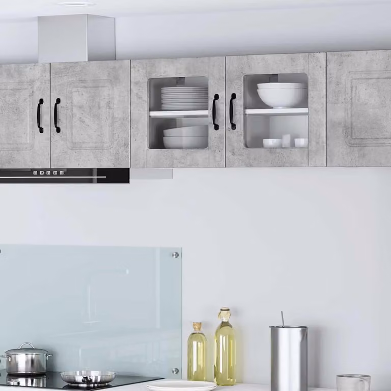 Betongrijze wandkast voor in de keuken, B/D/H: 40 x 31 x 40 cm