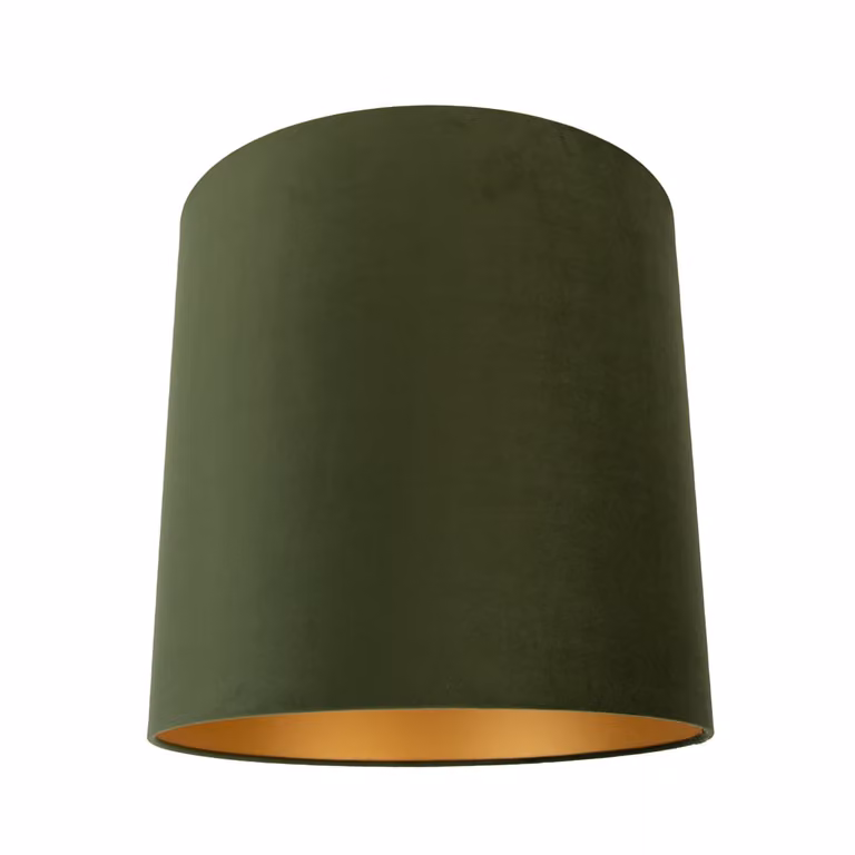 Qazqa Velours lampenkap groen met gouden binnenkant B/D/H: 40 x 40 x 40 cm