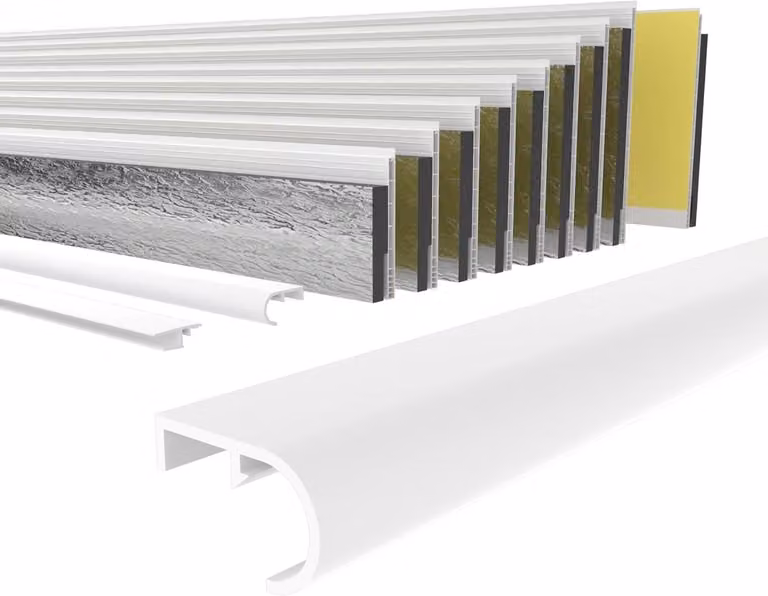 Wit Rolluiktraverse PVC - Rolluikgeleider voor krasvrije montage - 140 cm