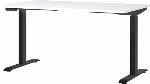 Germania elektrisch in hoogte verstelbaar bureau wit/zwart, B: 140 cm, D: 120 cm, H: 80 cm
