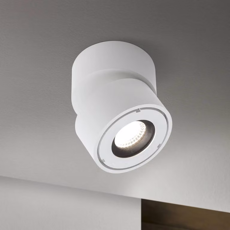 Orion LED buitenlamp, wit, modern, rond, dimbaar, aluminium en glas, Ø 10 cm