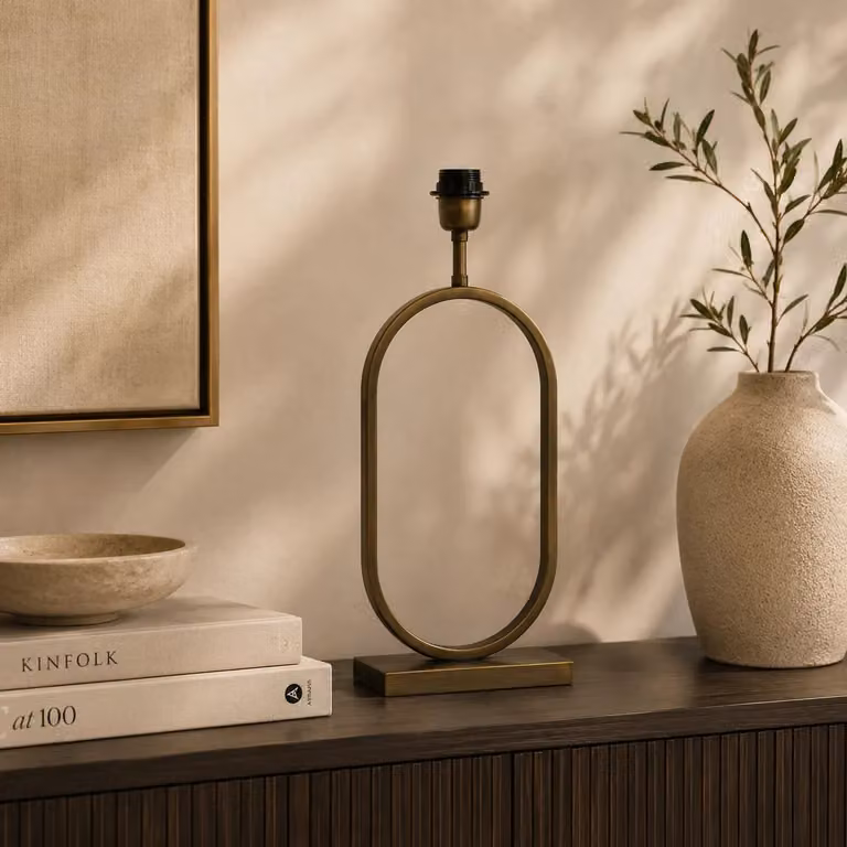 Light & Living Tafellamp modern brons en zwart metaal B/D/H: 21 x 10 x 45 cm