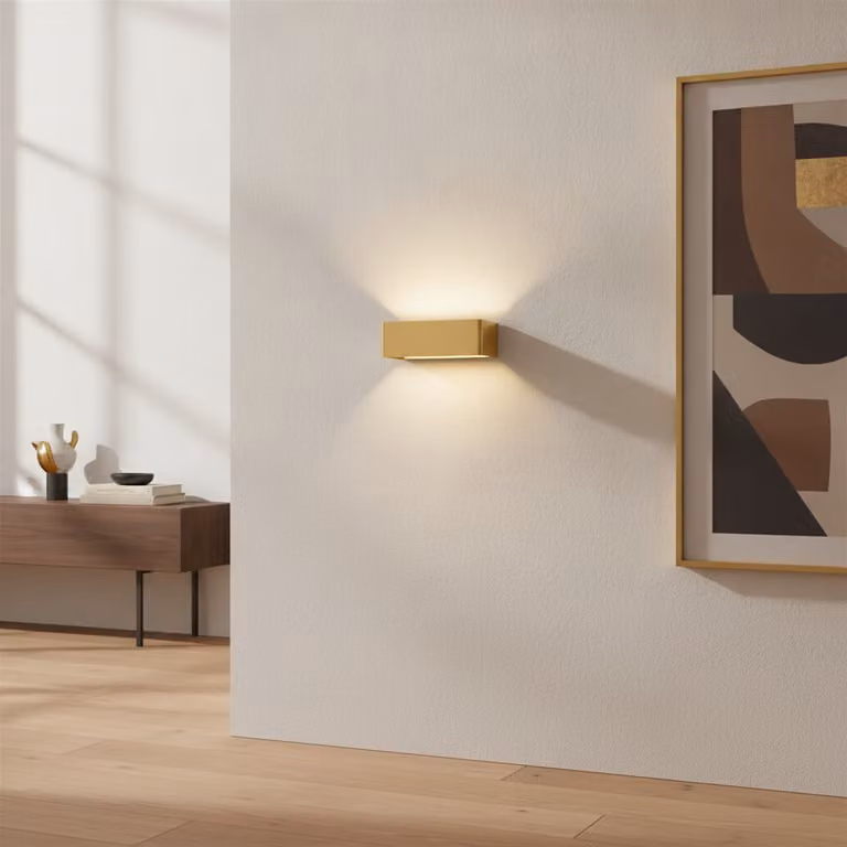Artdelight Wandlamp Mainz LED Mat Goud B: 20 cm, D: 7 cm