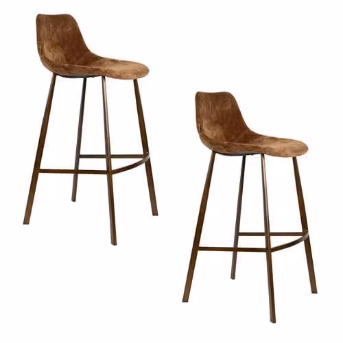 Dutchbone barkrukken Franky set van 2 cognac met zithoogte 80 cm