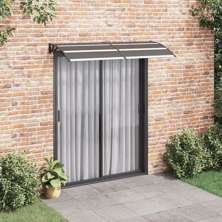vidaXL Overkapping, zwart, 200 x 75 cm, polycarbonaat
