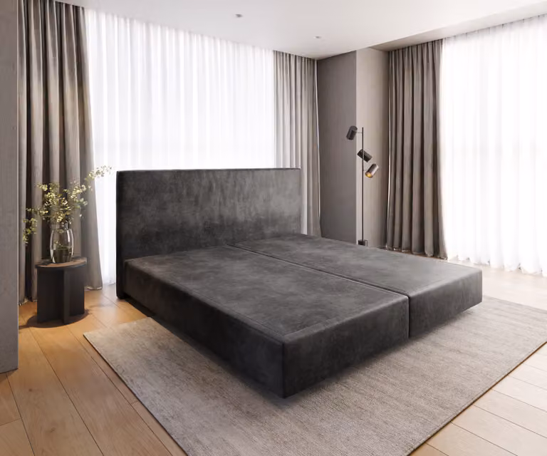 DELIFE Boxspringframe Dream-Well met lades, Antraciet Microvezel, 200x200 cm
