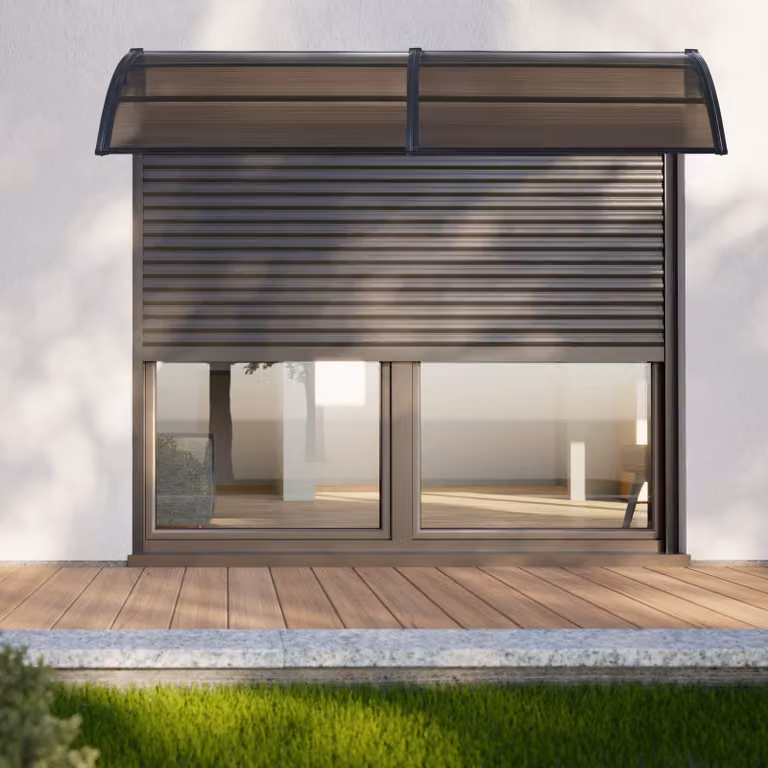 en.casa Voorscherm Mellerud polycarbonaat zwart/bruin 240 x 100 cm