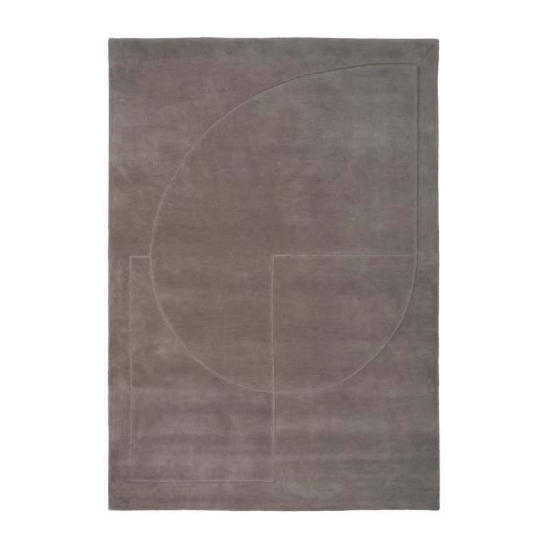Linie Design Lineal Poem wollen vloerkleed Grey, B: 200 cm, D: 300 cm