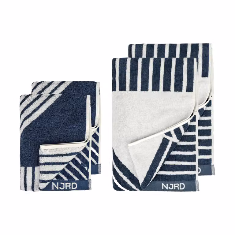 NJRD Stripes handdoekenset 4-delig - Blauw