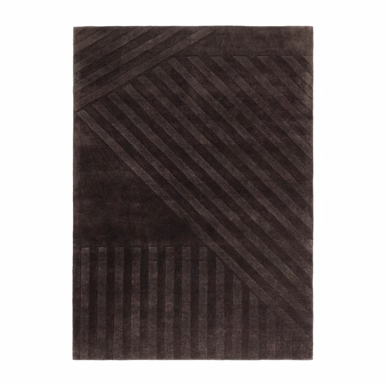 NJRD Levels Stripes wollen vloerkleed Bruin, B: 200 cm, D: 300 cm