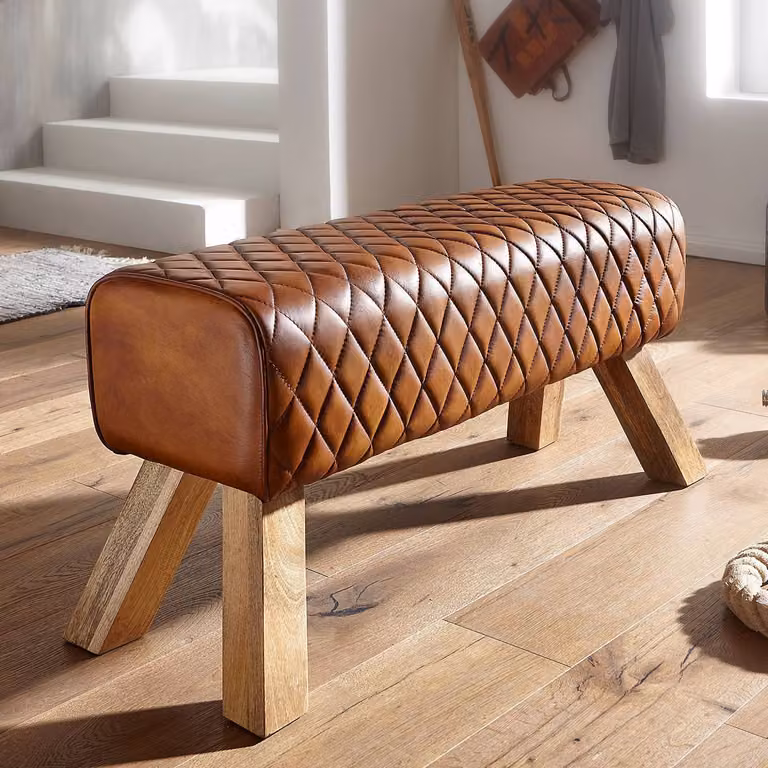 home24 Pratella Gestoffeerde Hocker Bruin 89 cm