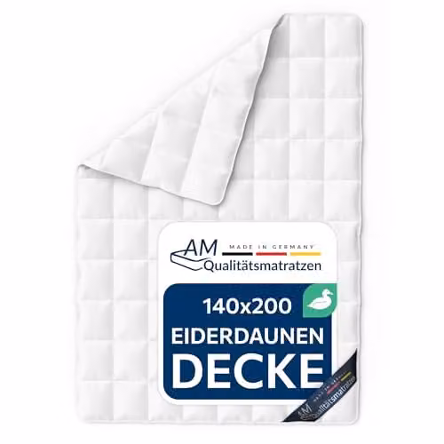 AM Premium eiderdonsdeken met mako-batist hoes, eiderdons uit IJsland, OEKO TEX & Nomite gecertificeerd