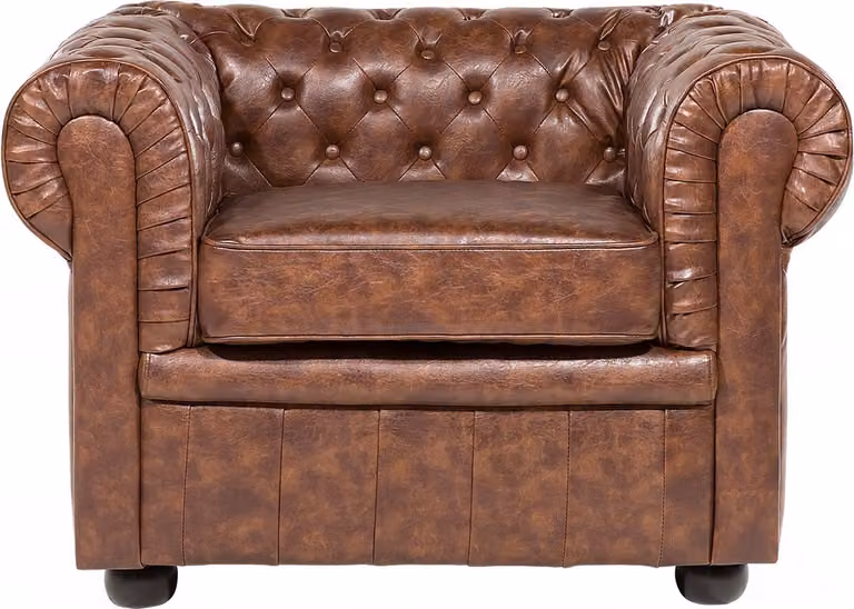 Beliani Chesterfield fauteuil - Goudbruin