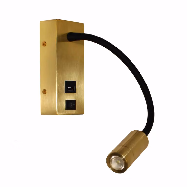 Artdelight Easy Wandlamp - Goud/Messing - LED - USB - Modern