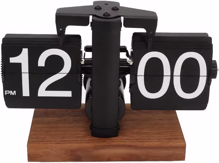 Retro Flip Down Klok met Grote Cijfers, Accu Aangedreven Mechanische Analoge Klok voor op Tafel of Wand