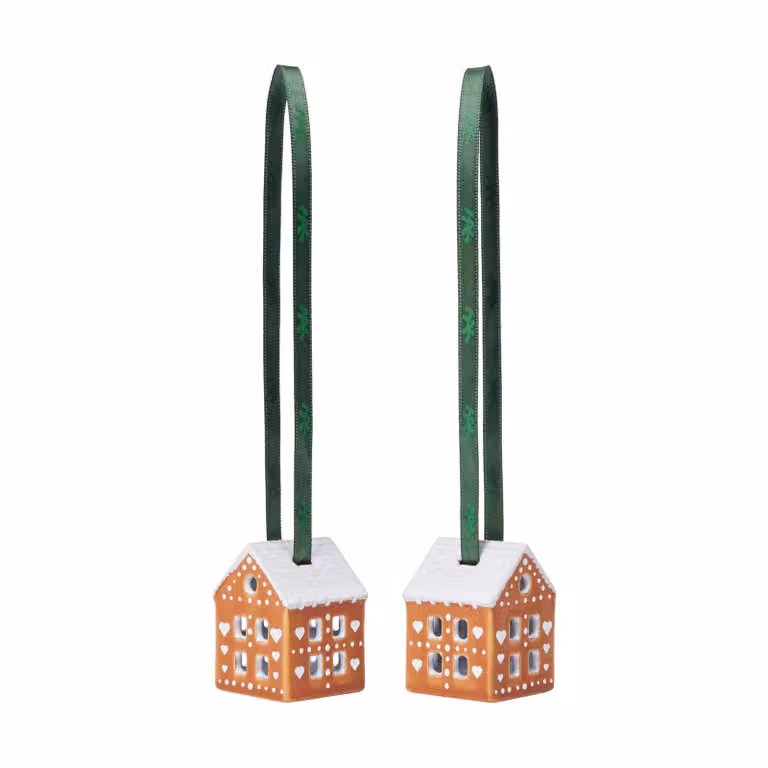 Kähler Gingerbread kerstdecoratie 2-pack Bruin 5 cm