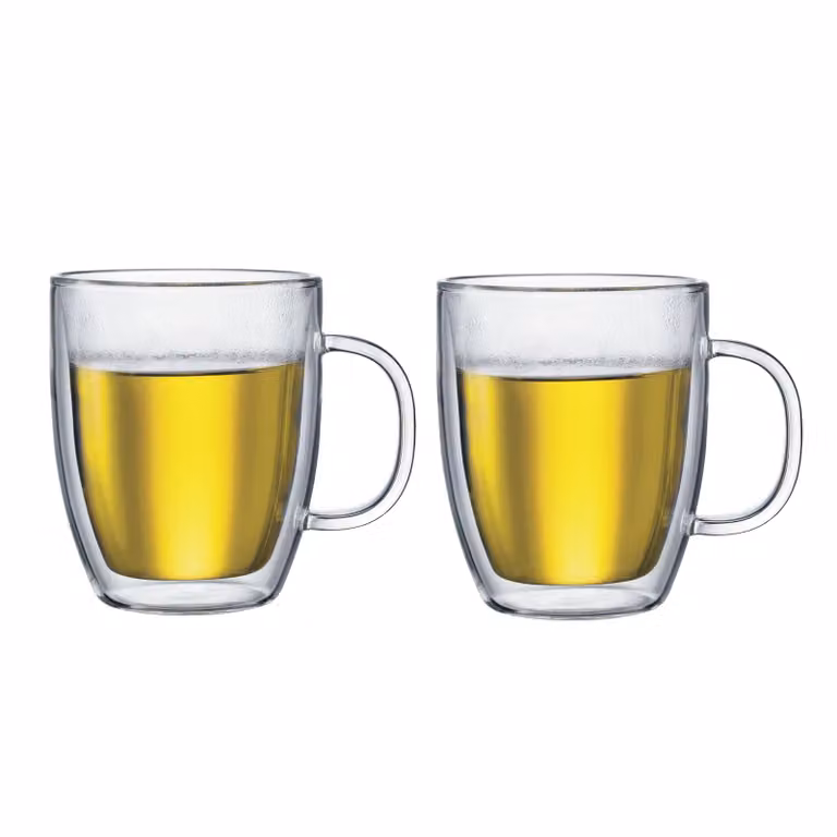 Bodum Bistro Espresso Mok Set van 2 stuks, dubbelwandig, transparant, 0,45 l