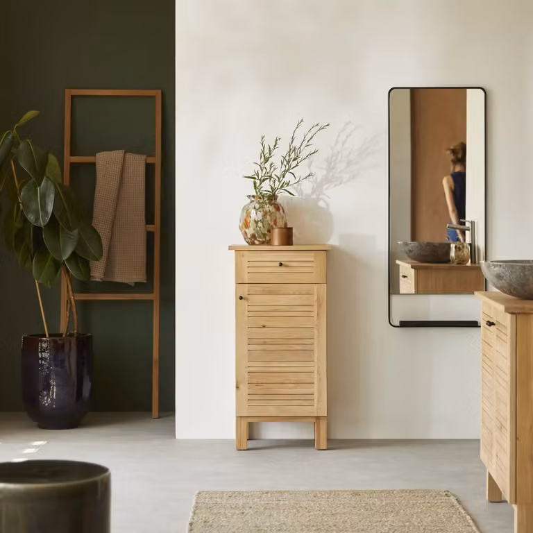 Tikamoon Soho onderkast van massief eikenhout - Bruin/Beige - B: 90 cm, D: 45 cm, H: 36 cm