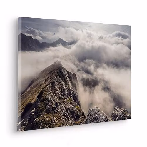 Komar Keilrahmenbild Sea of Fog - Canvasfoto Landschapsmotief - Grijs/Multicolour - B: 60 cm, D: 40 cm
