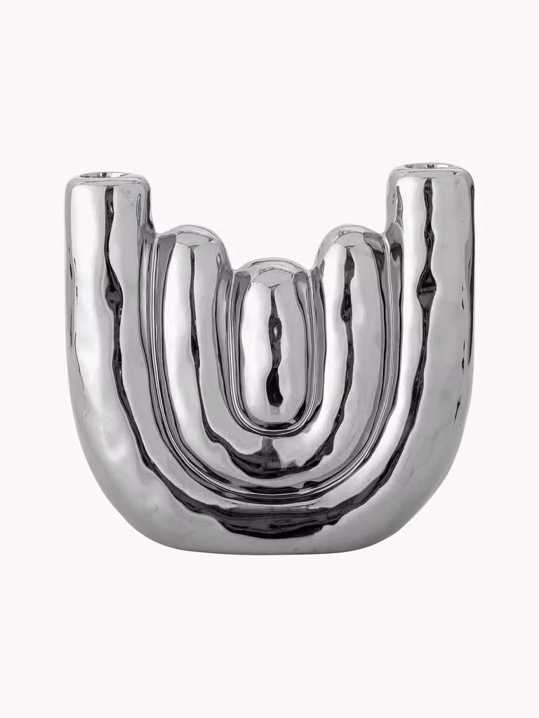 Bloomingville Shine kandelaar Zilver B: 17,5 cm, H: 18,5 cm