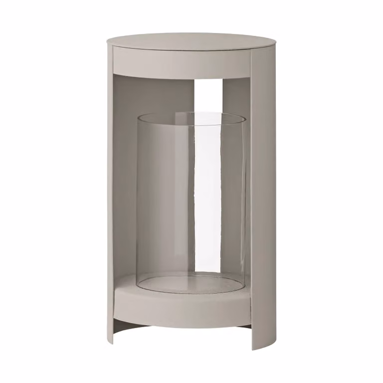 AYTM Ora lantaarn kaarsenhouder voor stompkaarsen, Beige, Hoogte: 28 cm