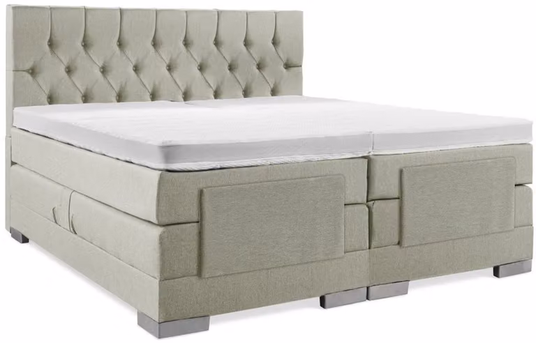 Elektrische Boxspring met Gecapitonneerd Hoofdbord - Groen - B/D: 180 x 200 cm