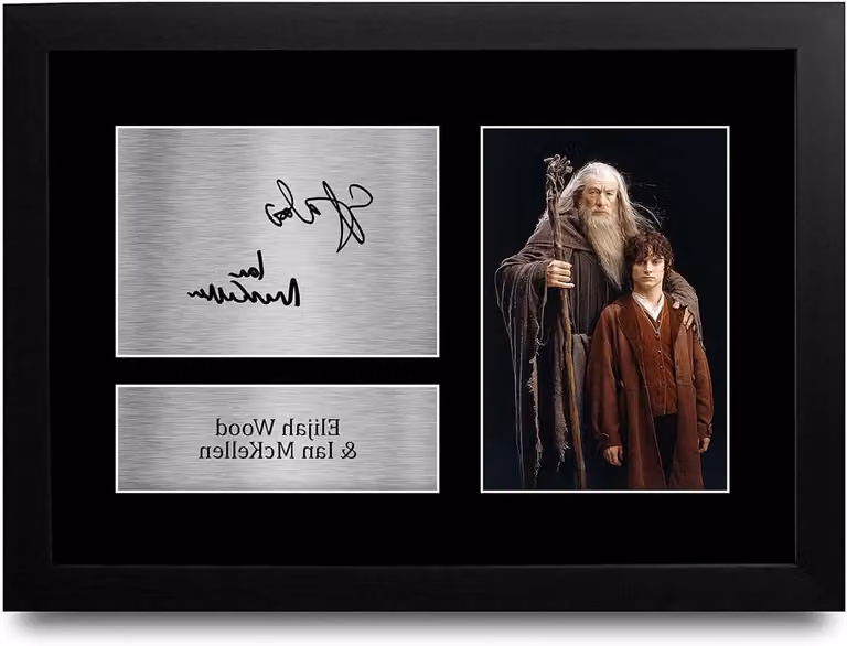 Gedrukte gesigneerde film poster wanddecoratie voor filmliefhebbers, zwart, A4 33 x 24,5 cm