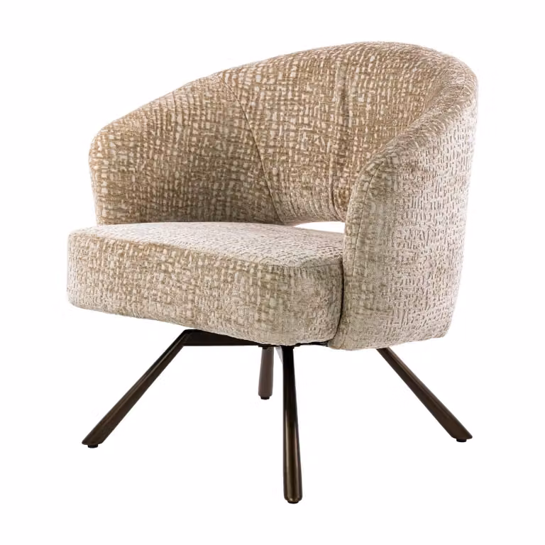 Nest of Nora Fauteuil Skarn - Draaibaar loungefauteuil met pocketvering - Zandbruin
