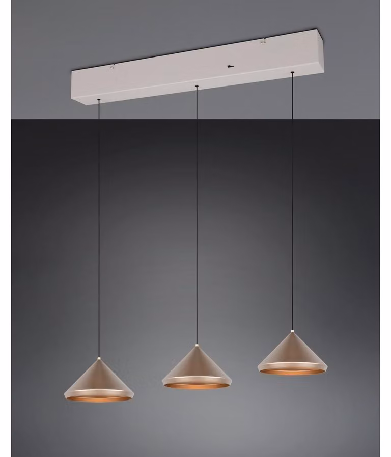 Trio Laguna 3-lichts hanglamp - Bruin - Modern metaal