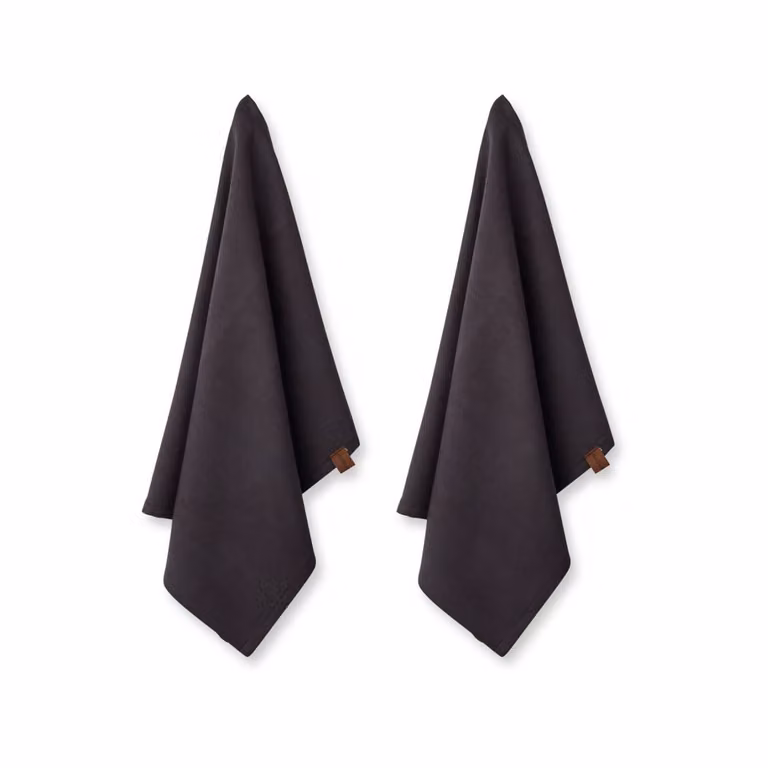 Humdakin ecologische theedoek 2-pack Coal 45 x 70 cm