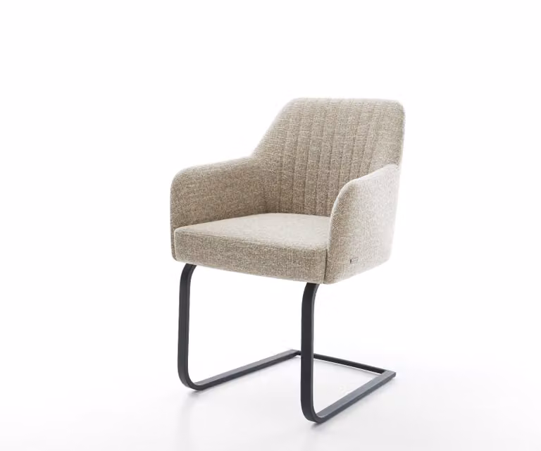 DELIFE Greg-Flex Sledemodel Stoel met Geweven Stof in Beige en Zwart